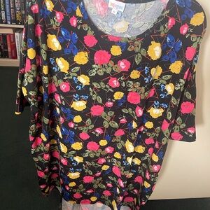 LuLaRoe Floral Top - Black, Pink, Yellow, Blue